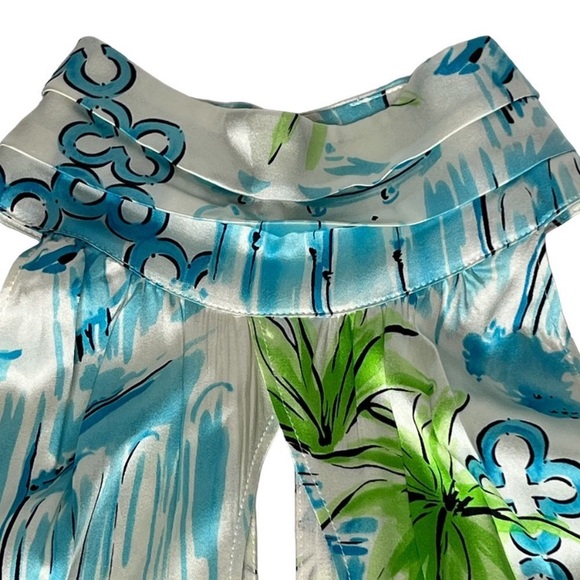 Lilly Pulitzer silk Blue Belle Antoinette halter top, tropical print size 2 - Picture 10 of 11